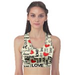 Love Abstract Background Love Textures Fitness Sports Bra