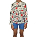 Love Abstract Background Love Textures Kids  Long Sleeve Swimwear