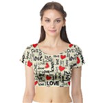 Love Abstract Background Love Textures Short Sleeve Crop Top