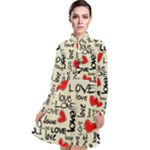 Love Abstract Background Love Textures Long Sleeve Chiffon Shirt Dress