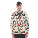 Love Abstract Background Love Textures Men s Hooded Windbreaker