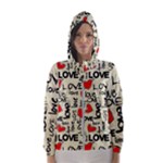 Love Abstract Background Love Textures Women s Hooded Windbreaker