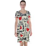 Love Abstract Background Love Textures Short Sleeve Nightdress