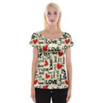 Love Abstract Background Love Textures Cap Sleeve Top