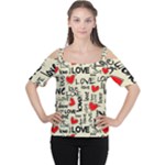 Love Abstract Background Love Textures Cutout Shoulder T-Shirt