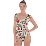 Love Abstract Background Love Textures Short Sleeve Leotard 