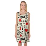 Love Abstract Background Love Textures Sleeveless Satin Nightdress