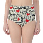 Love Abstract Background Love Textures Classic High-Waist Bikini Bottoms