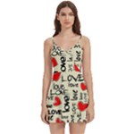 Love Abstract Background Love Textures Body Wrap Sleeveless V-Neck Mini Dress