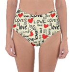 Love Abstract Background Love Textures Reversible High-Waist Bikini Bottoms