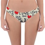 Love Abstract Background Love Textures Reversible Hipster Bikini Bottoms