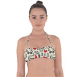 Love Abstract Background Love Textures Tie Back Bikini Top