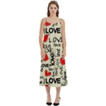 Love Abstract Background Love Textures Casual Spaghetti Strap Midi Dress