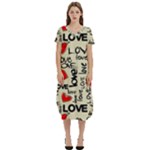 Love Abstract Background Love Textures T-Shirt Midi Dress With Pockets