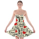 Love Abstract Background Love Textures Strapless Bra Top Dress