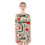 Love Abstract Background Love Textures Shoulder Cutout One Piece Dress