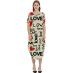 Love Abstract Background Love Textures Cold Shoulder Loose Fit Dress With Pockets