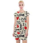 Love Abstract Background Love Textures Cap Sleeve Bodycon Dress