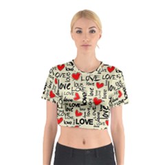 Love Abstract Background Love Textures Cotton Crop Top from ArtsNow.com