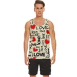 Love Abstract Background Love Textures Men s Wide Collar Tank Top