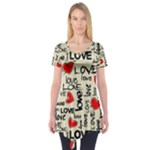 Love Abstract Background Love Textures Short Sleeve Tunic 