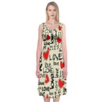 Love Abstract Background Love Textures Midi Sleeveless Dress