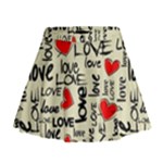 Love Abstract Background Love Textures Mini Flare Skirt