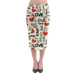 Love Abstract Background Love Textures Midi Pencil Skirt