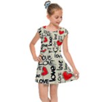 Love Abstract Background Love Textures Kids  Cap Sleeve Dress