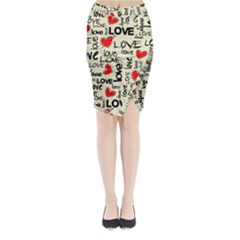 Love Abstract Background Love Textures Midi Wrap Pencil Skirt from ArtsNow.com