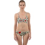 Love Abstract Background Love Textures Wrap Around Bikini Set