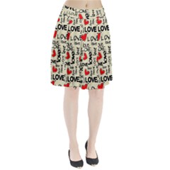 Love Abstract Background Love Textures Pleated Skirt from ArtsNow.com