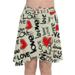 Love Abstract Background Love Textures Chiffon Wrap Front Skirt