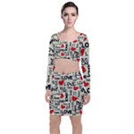 Love Abstract Background Love Textures Top and Skirt Sets