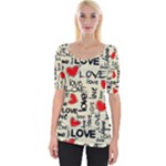 Love Abstract Background Love Textures Wide Neckline T-Shirt