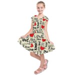 Love Abstract Background Love Textures Kids  Short Sleeve Dress