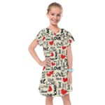 Love Abstract Background Love Textures Kids  Drop Waist Dress