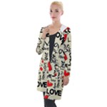 Love Abstract Background Love Textures Hooded Pocket Cardigan