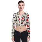 Love Abstract Background Love Textures Long Sleeve Zip Up Bomber Jacket