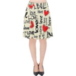 Love Abstract Background Love Textures Velvet High Waist Skirt