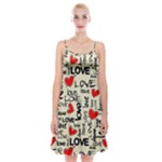 Love Abstract Background Love Textures Spaghetti Strap Velvet Dress