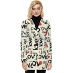 Love Abstract Background Love Textures Button Up Hooded Coat 