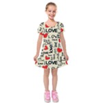 Love Abstract Background Love Textures Kids  Short Sleeve Velvet Dress