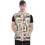 Love Abstract Background Love Textures Men s Puffer Vest