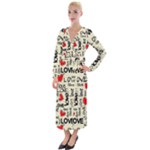 Love Abstract Background Love Textures Velvet Maxi Wrap Dress