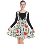 Love Abstract Background Love Textures Plunge Pinafore Dress