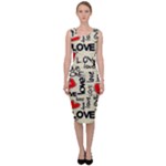 Love Abstract Background Love Textures Sleeveless Pencil Dress