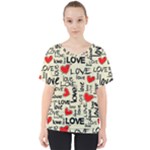 Love Abstract Background Love Textures V-Neck Dolman Drape Top