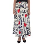 Love Abstract Background Love Textures Flared Maxi Skirt