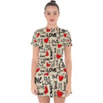 Love Abstract Background Love Textures Drop Hem Mini Chiffon Dress